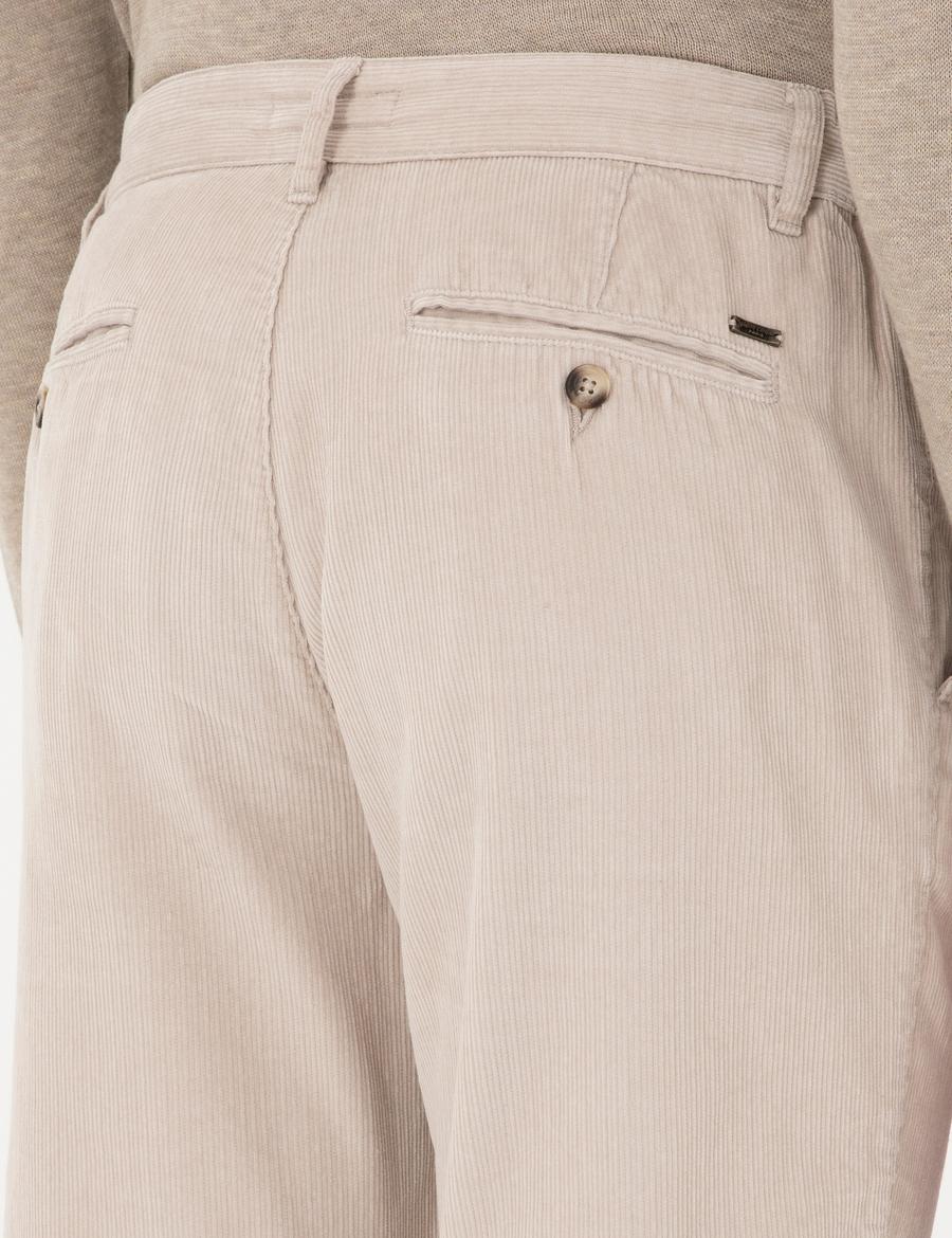 Bej Carrot Fit Kadife Kanvas Pantolon