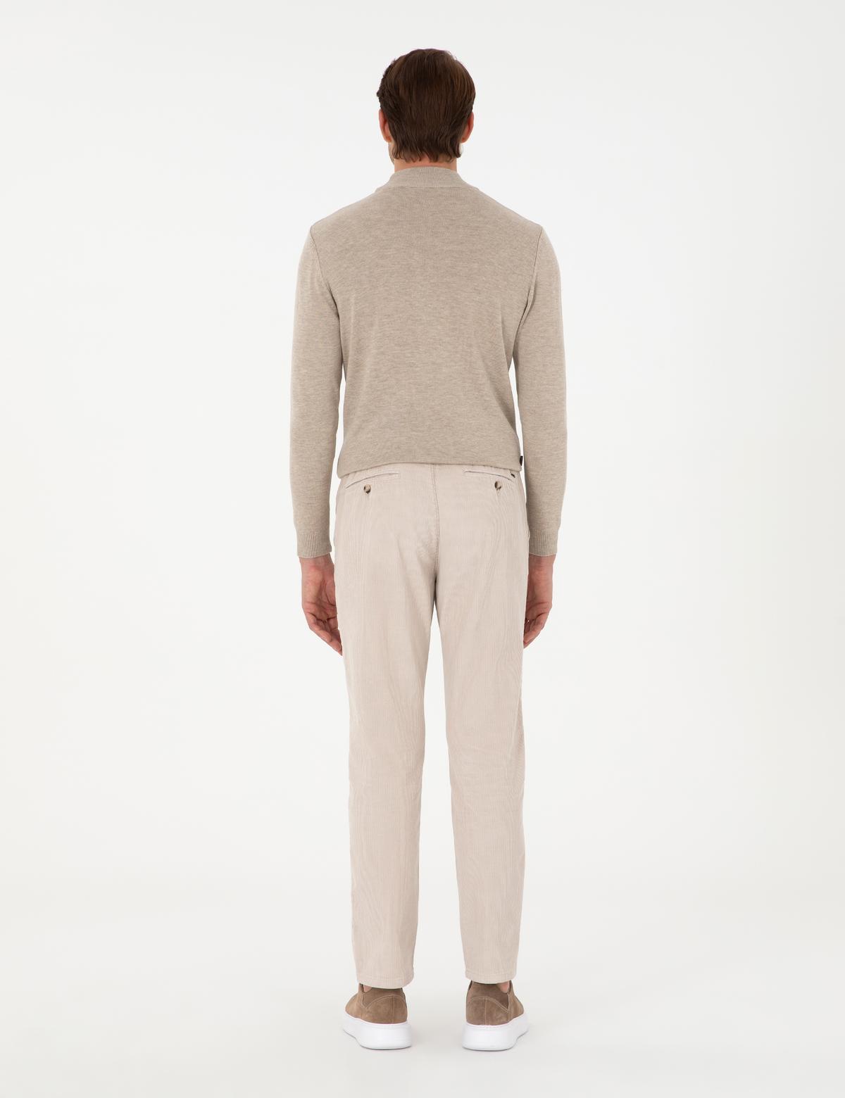 Bej Carrot Fit Kadife Kanvas Pantolon - 50295927034