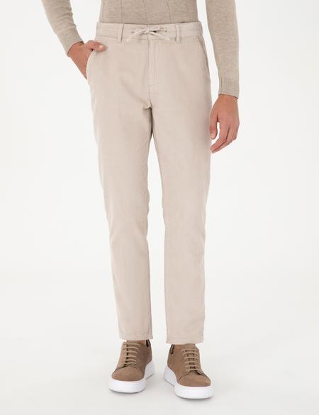 Bej Carrot Fit Kadife Kanvas Pantolon - 50295927034
