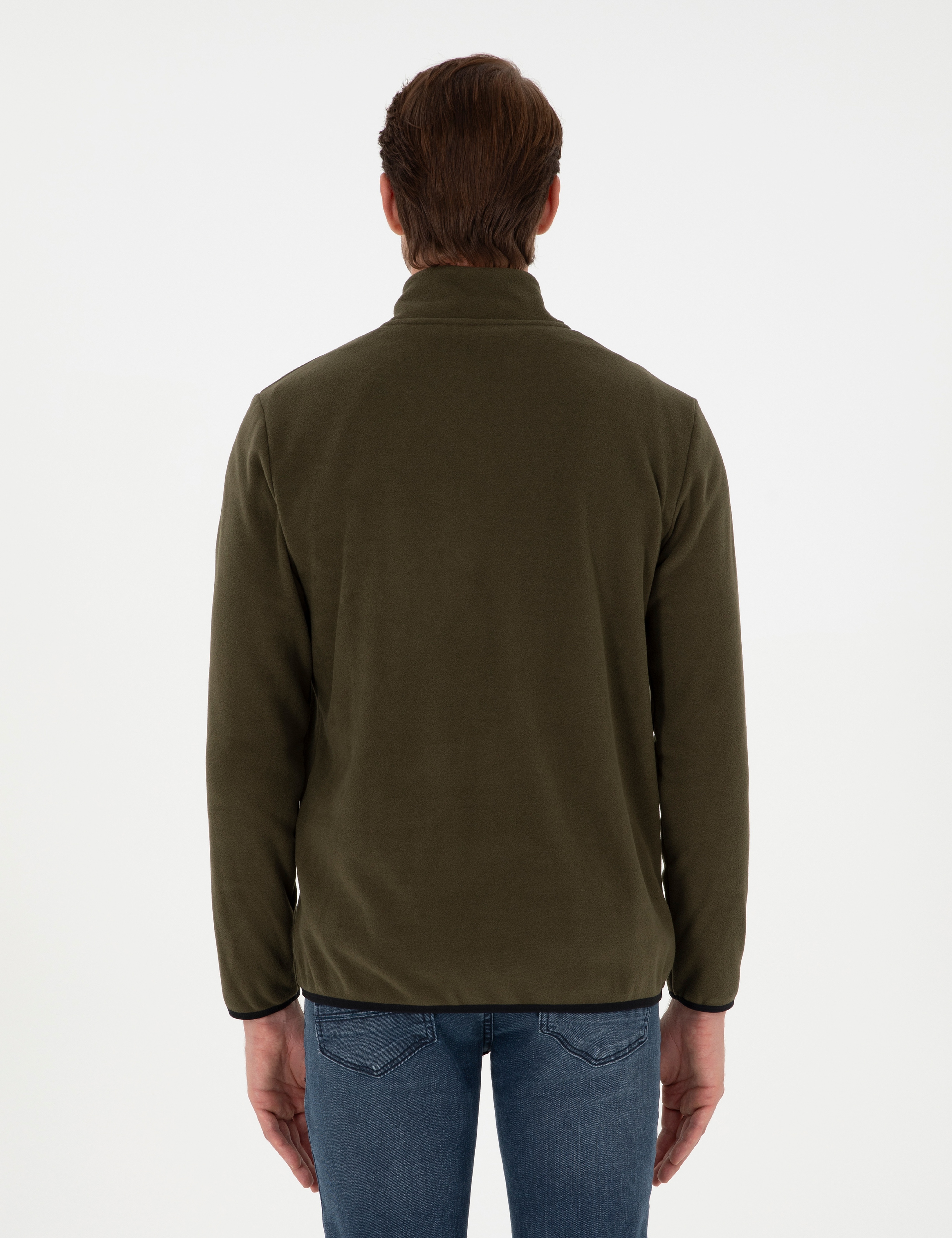 Haki Regular Fit Polar Hırka - Image 5