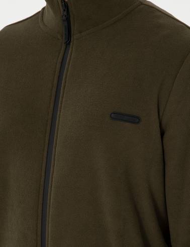 Haki Regular Fit Polar Hırka