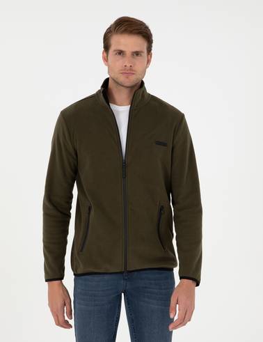Haki Regular Fit Polar Hırka