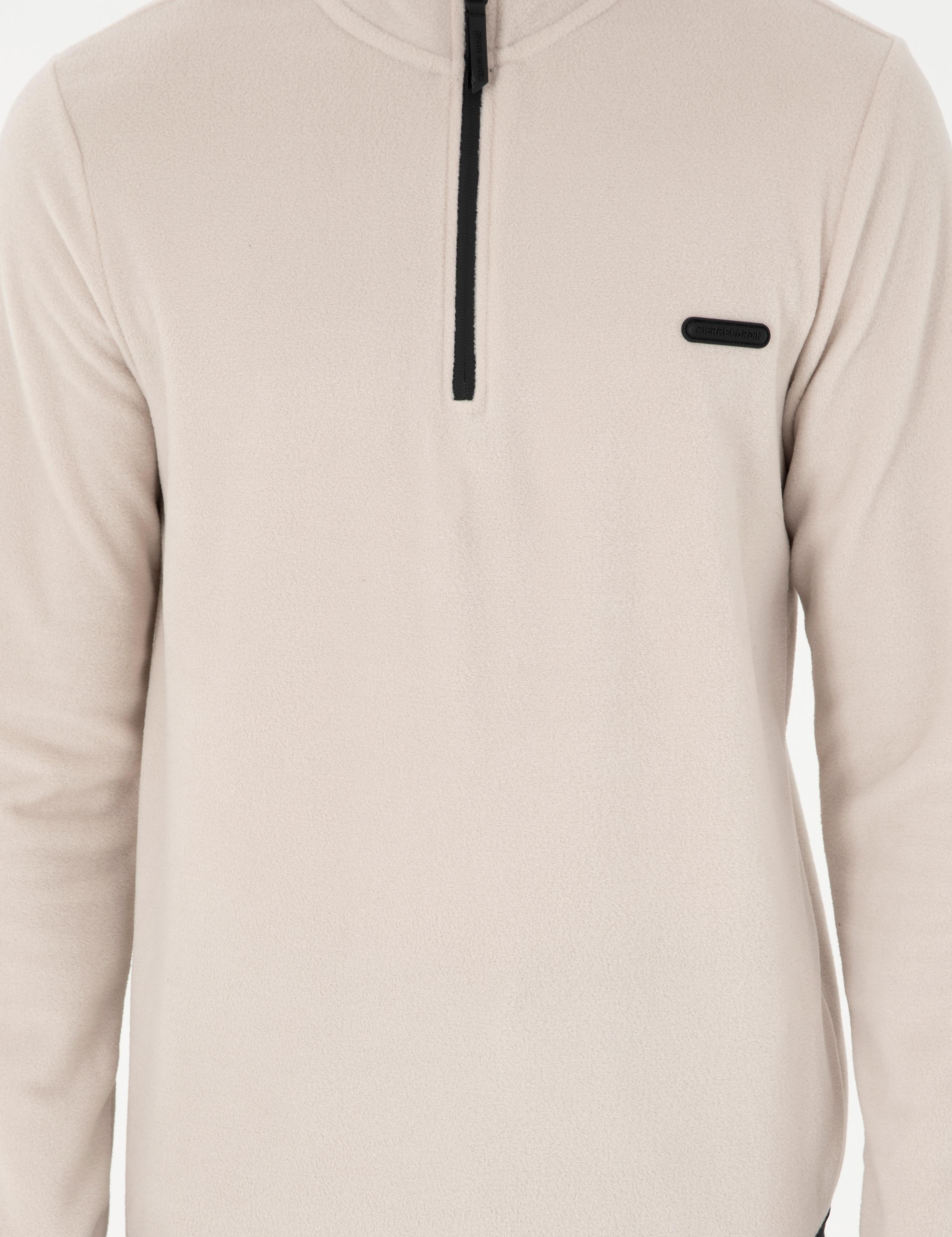 Taş Regular Fit Yarım Fermuarlı Polar Sweatshirt