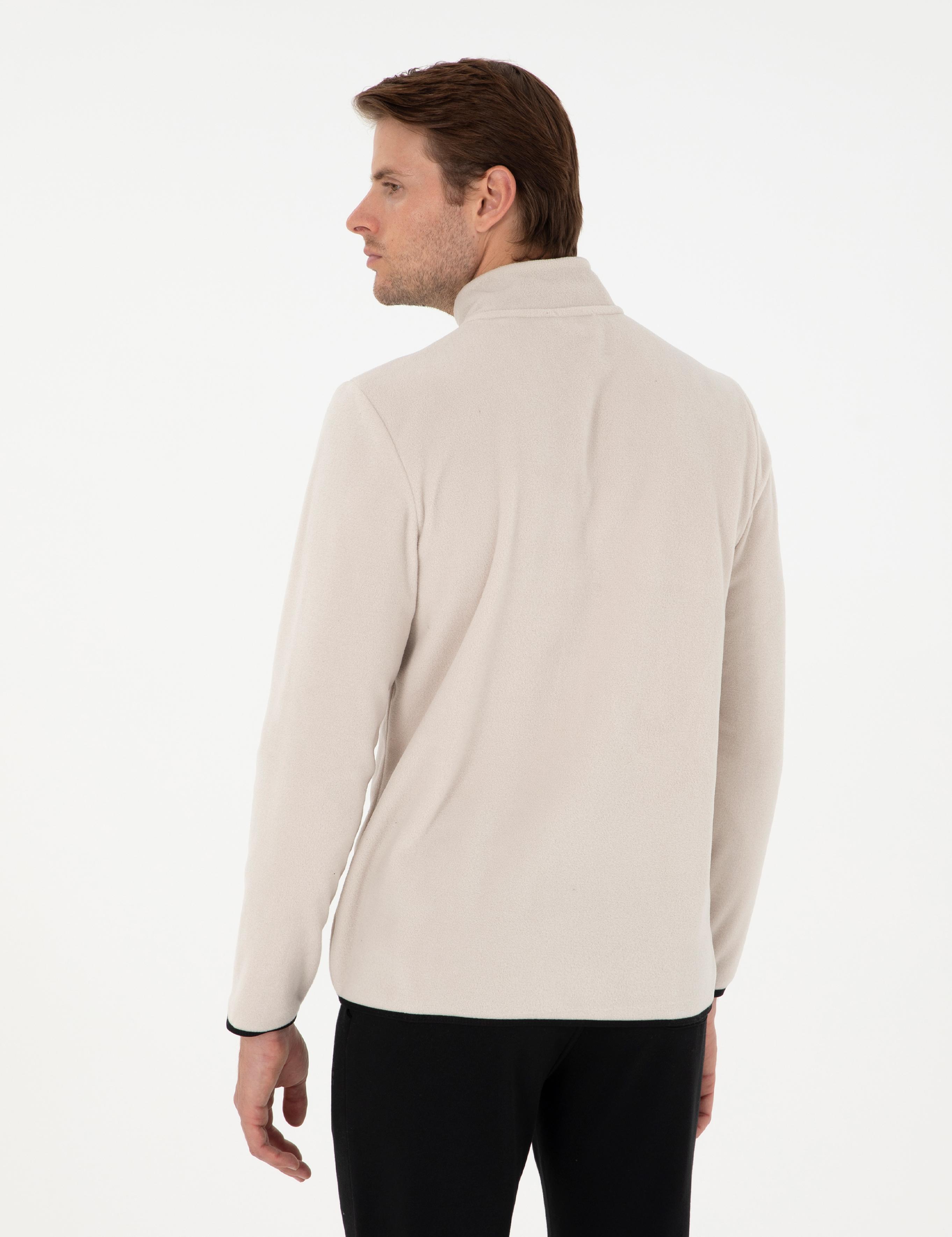 Taş Regular Fit Yarım Fermuarlı Polar Sweatshirt