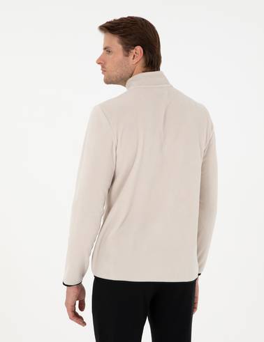 Taş Regular Fit Yarım Fermuarlı Polar Sweatshirt