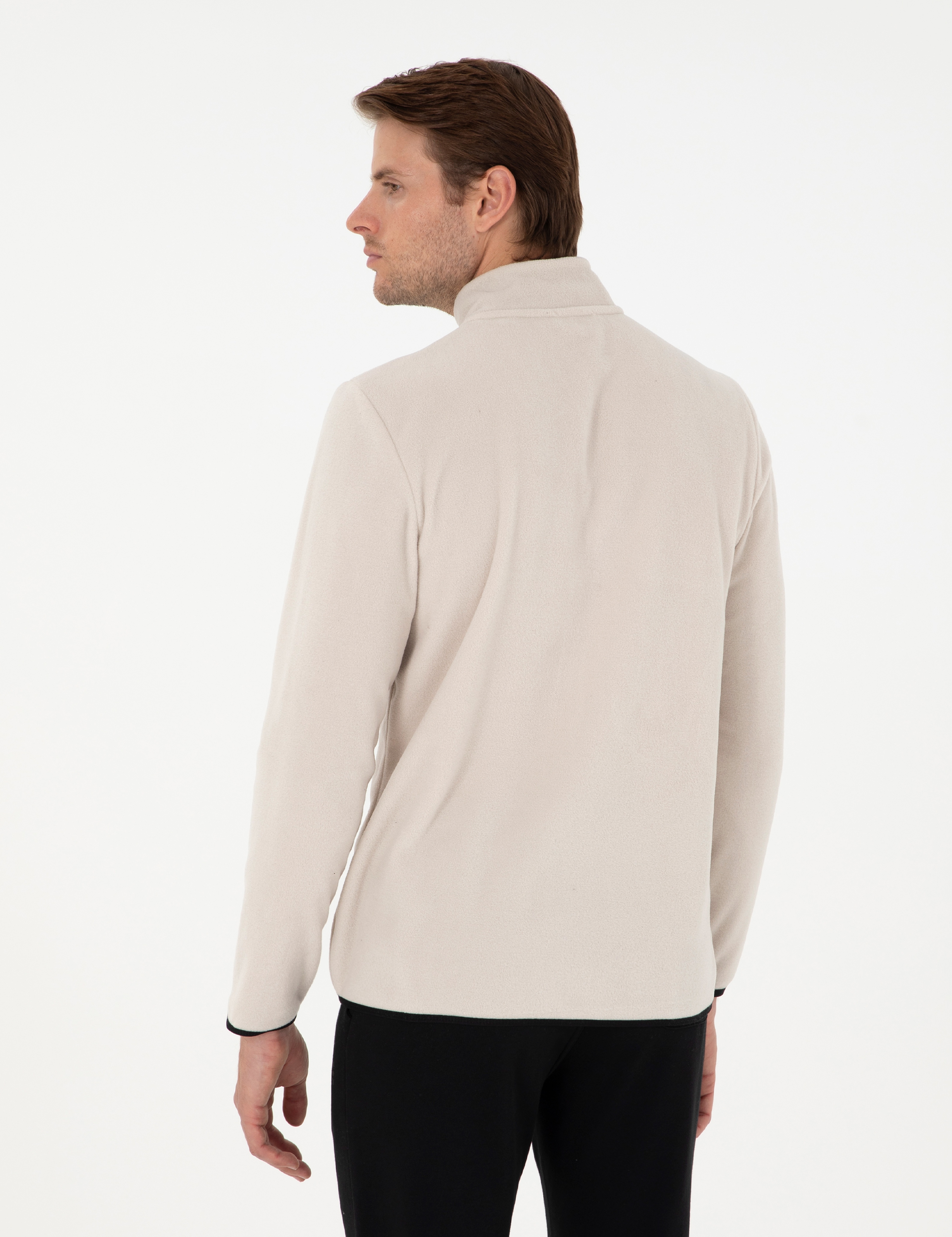 Taş Regular Fit Yarım Fermuarlı Polar Sweatshirt - Image 5