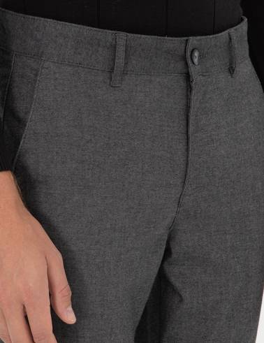 Gri Slim Fit Kanvas Pantolon