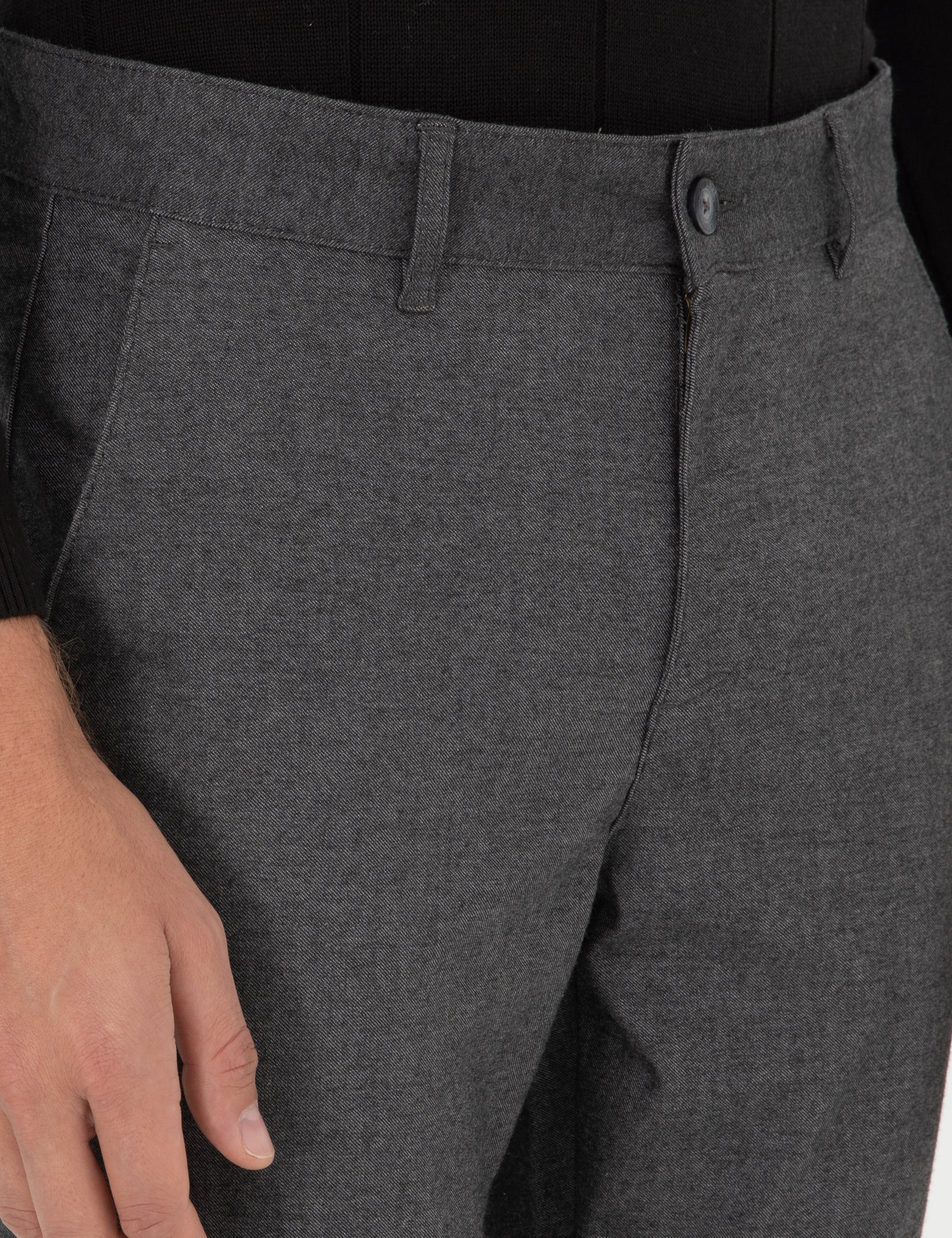 Gri Slim Fit Kanvas Pantolon - Image 5