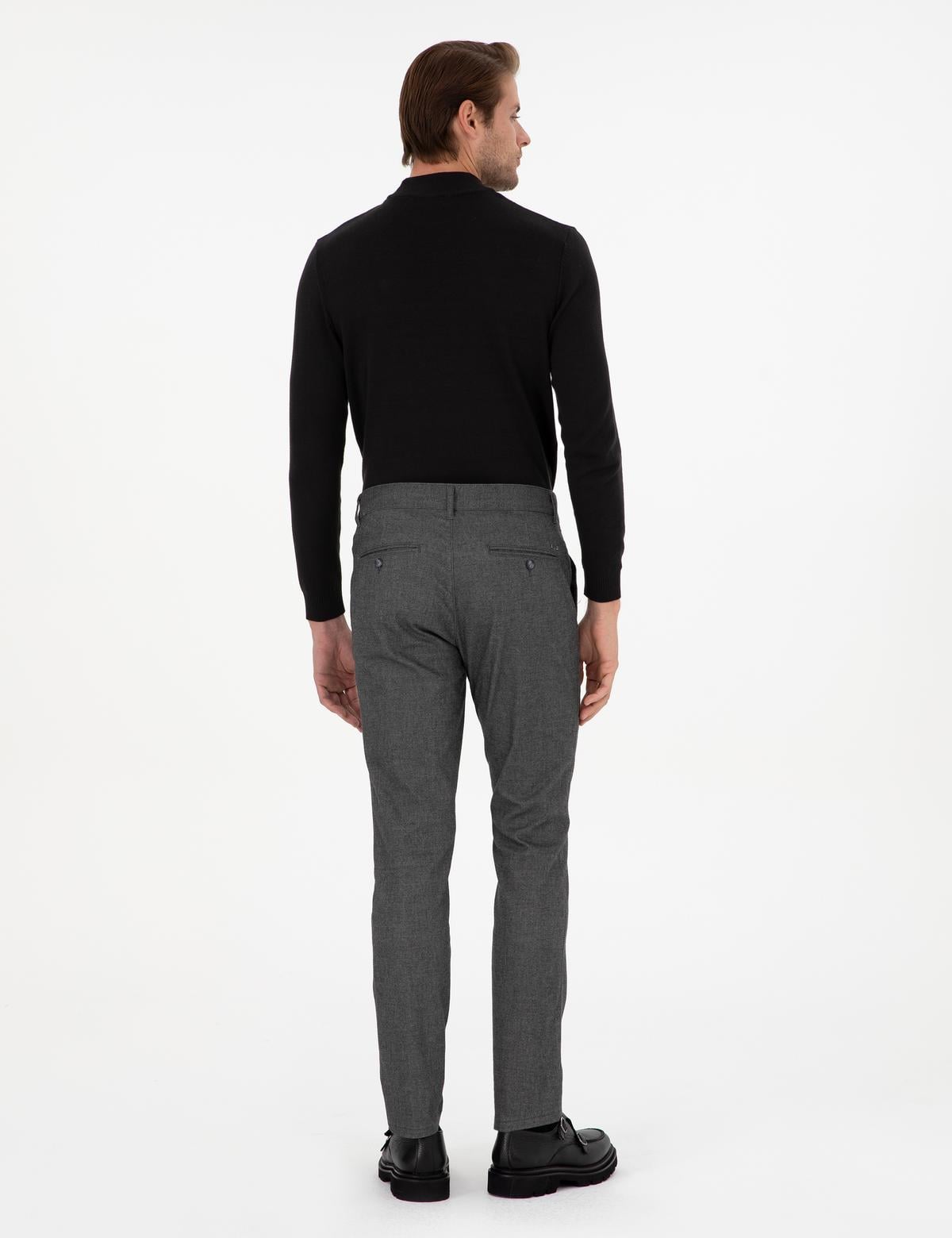 Gri Slim Fit Kanvas Pantolon - 50299539022