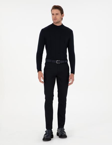 Siyah Slim Fit Kanvas Pantolon - 50299517185