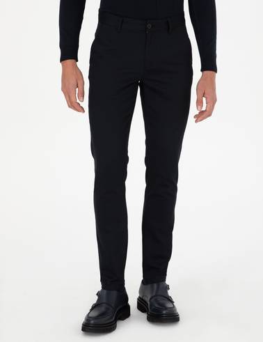 Siyah Slim Fit Kanvas Pantolon