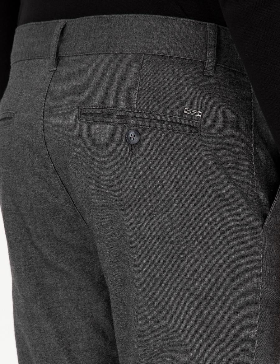 Gri Slim Fit Kanvas Pantolon