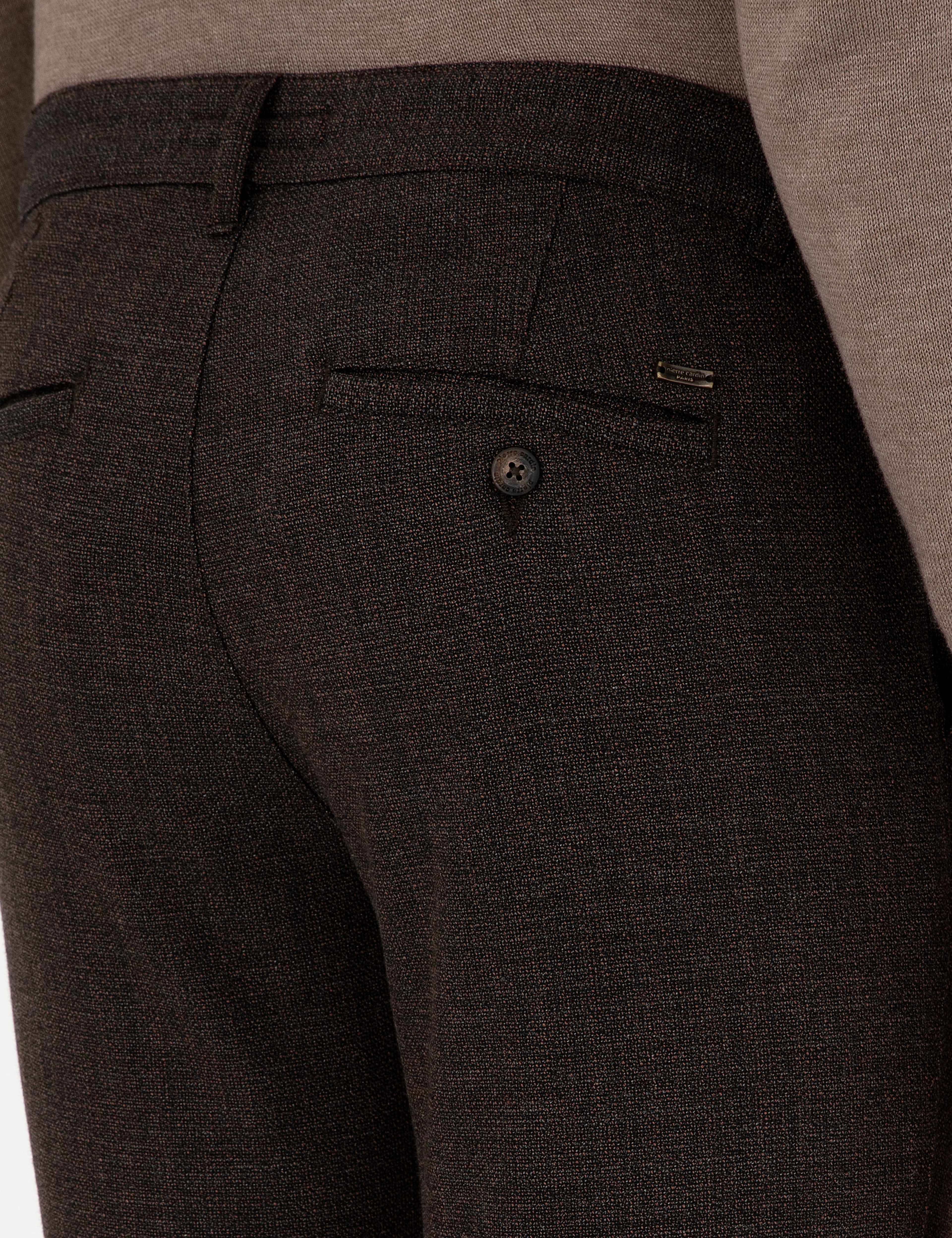 Kahverengi Slim Fit Beli Lastikli Bağcıklı Kanvas Pantolon