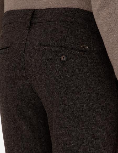 Kahverengi Slim Fit Beli Lastikli Bağcıklı Kanvas Pantolon - 50292190059