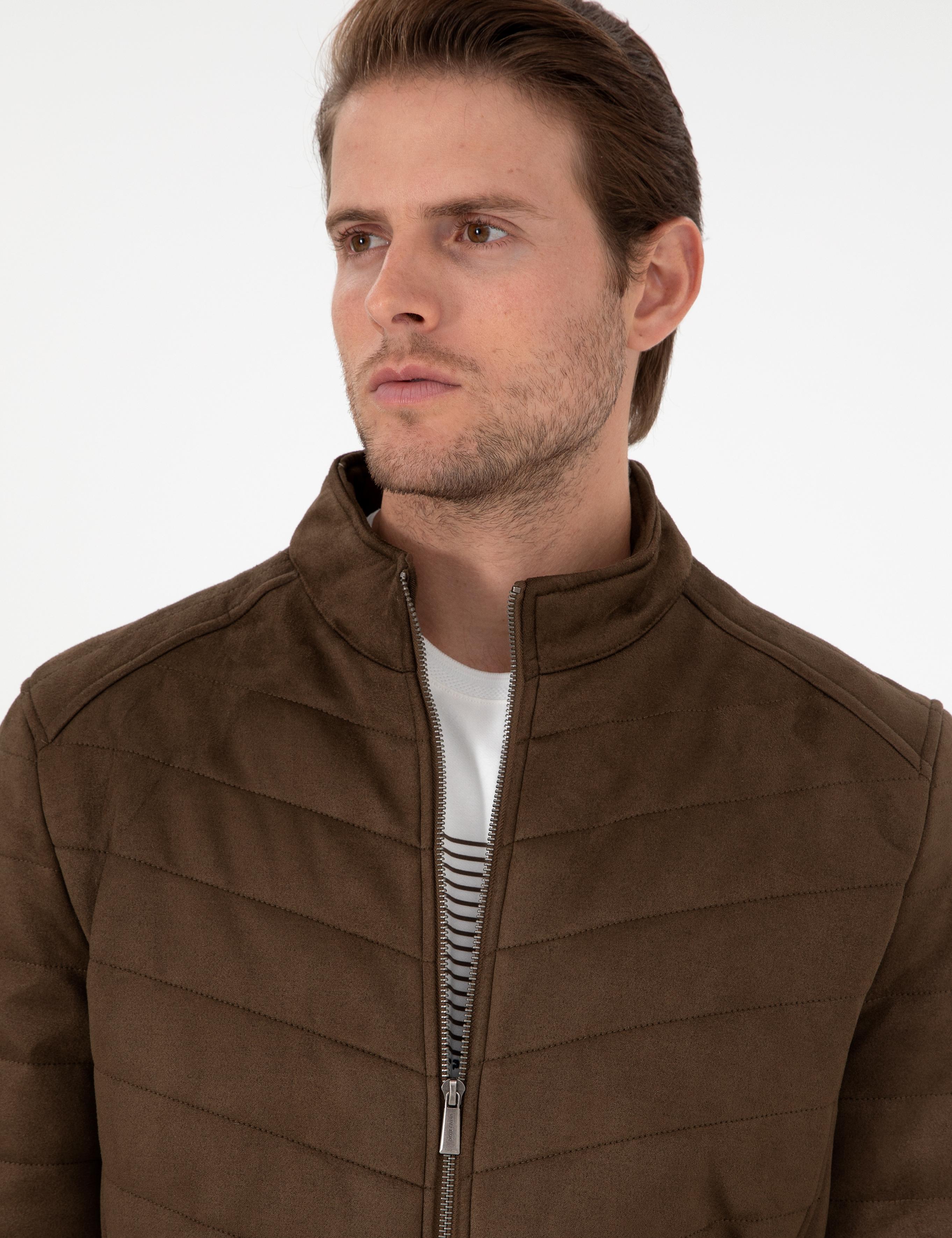 Haki Suni Deri Ceket