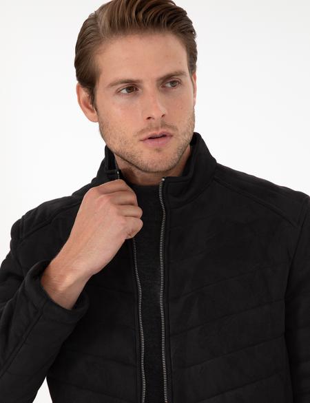 Siyah Suni Deri Ceket - 50300519007