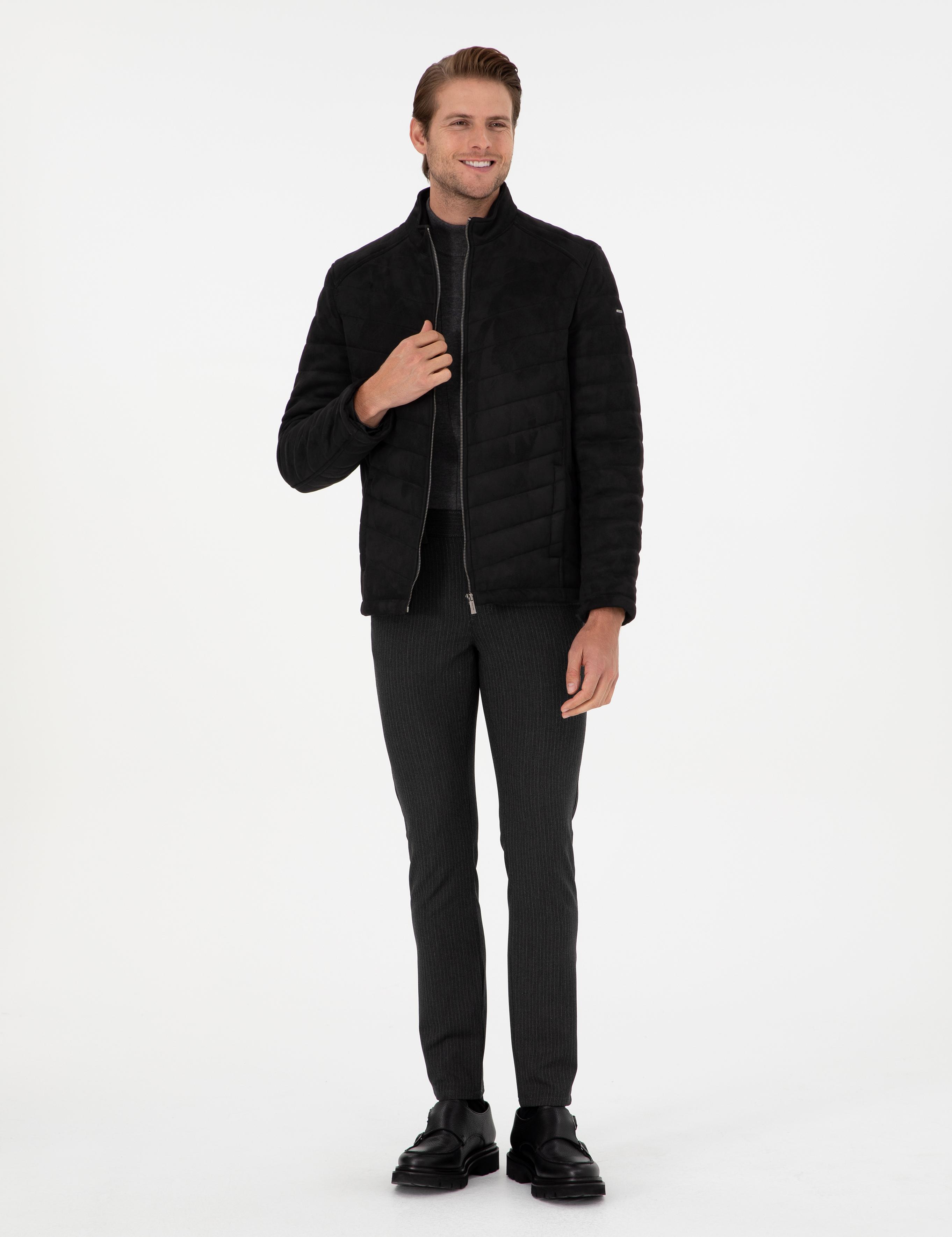 Siyah Suni Deri Ceket