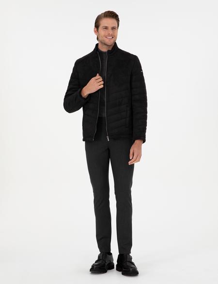 Siyah Suni Deri Ceket - 50300519007