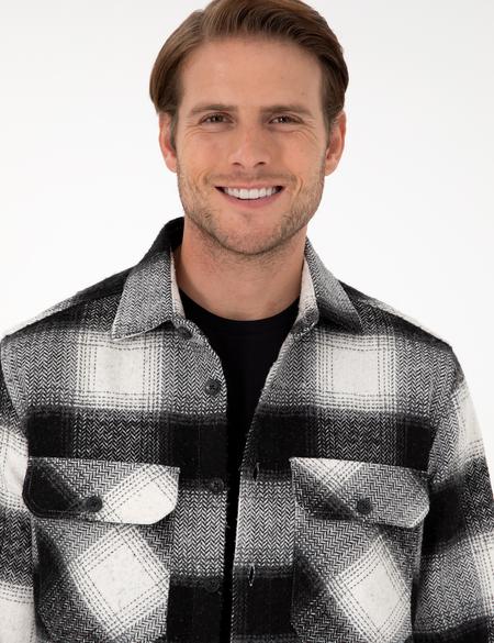 Siyah Oduncu Çift Cepli Comfort Fit Gömlek Ceket - 50292148032