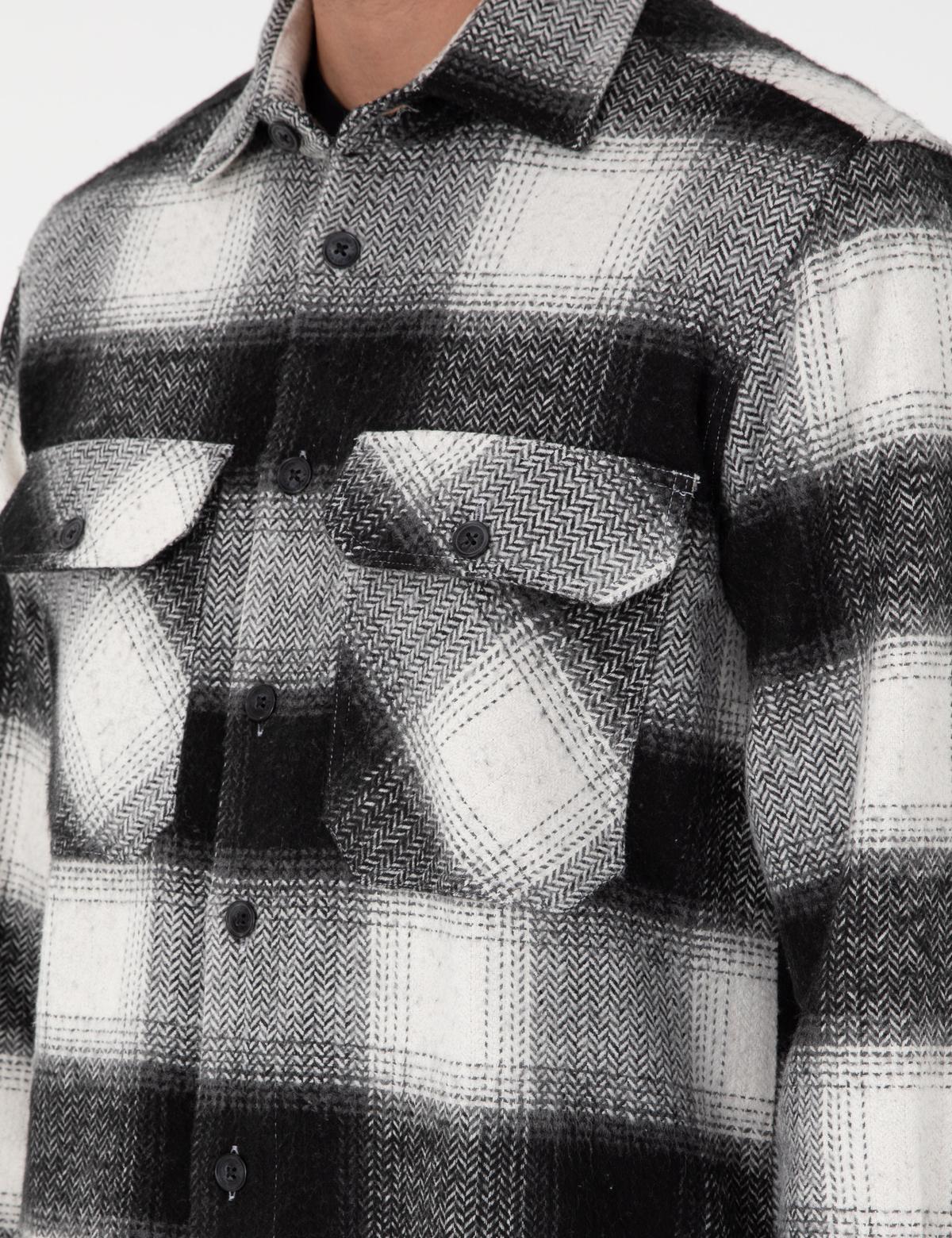 Siyah Oduncu Çift Cepli Comfort Fit Gömlek Ceket - 50292148032