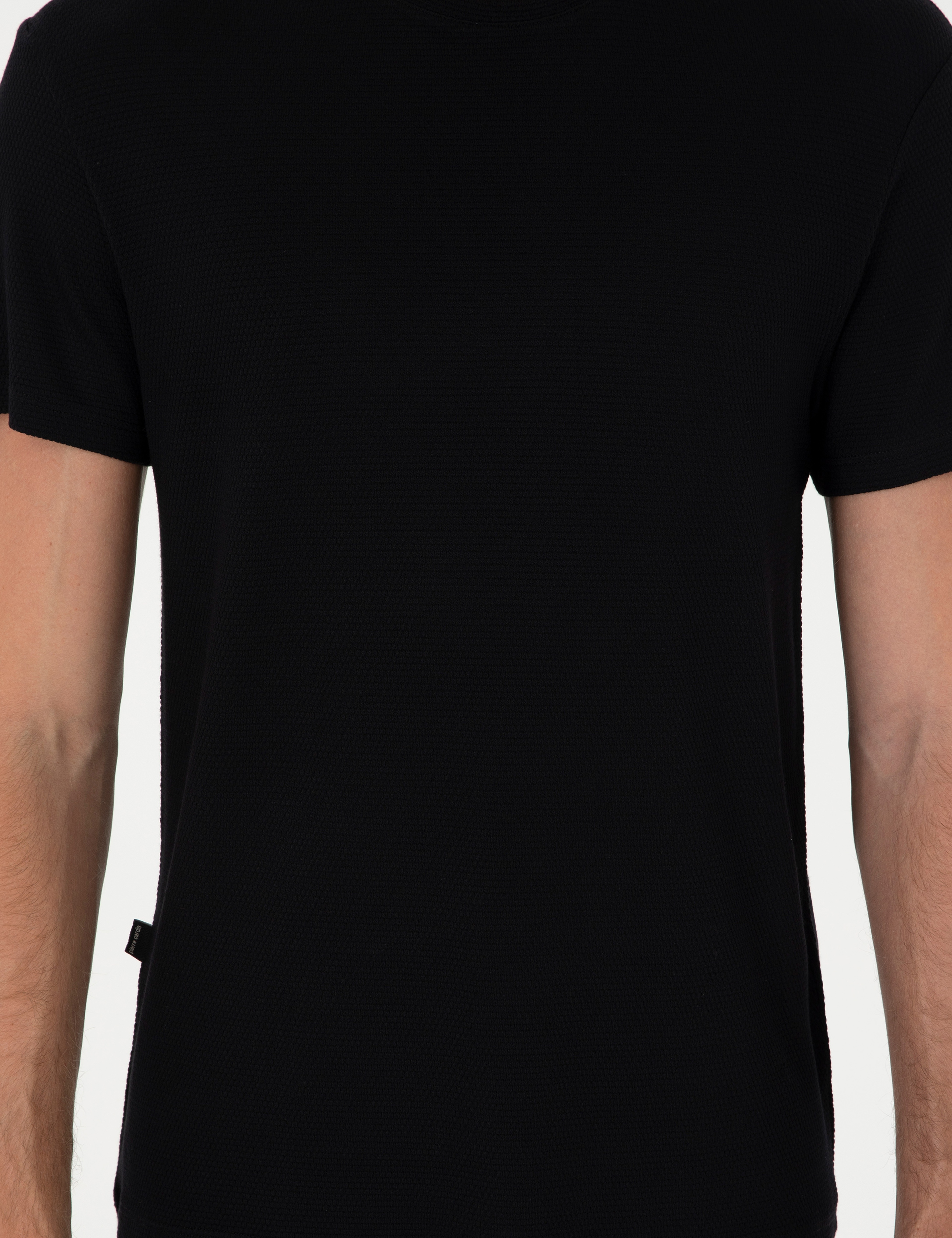 Siyah Slim Fit Bisiklet Yaka Basic Tişört - Image 6