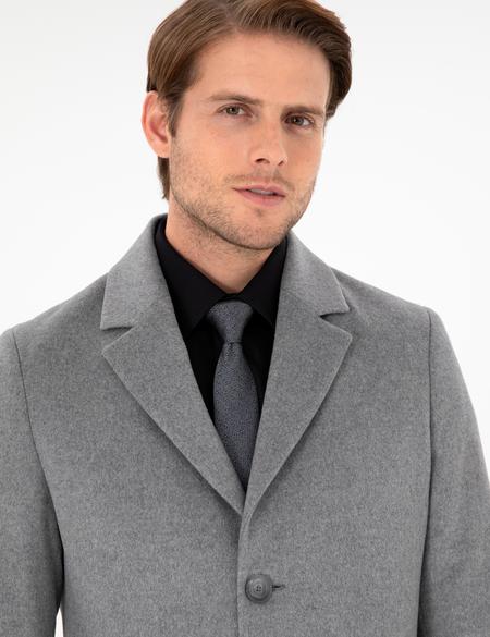 Açık Gri Ex. Slim Fit Kaşe Kaban - 50291017013