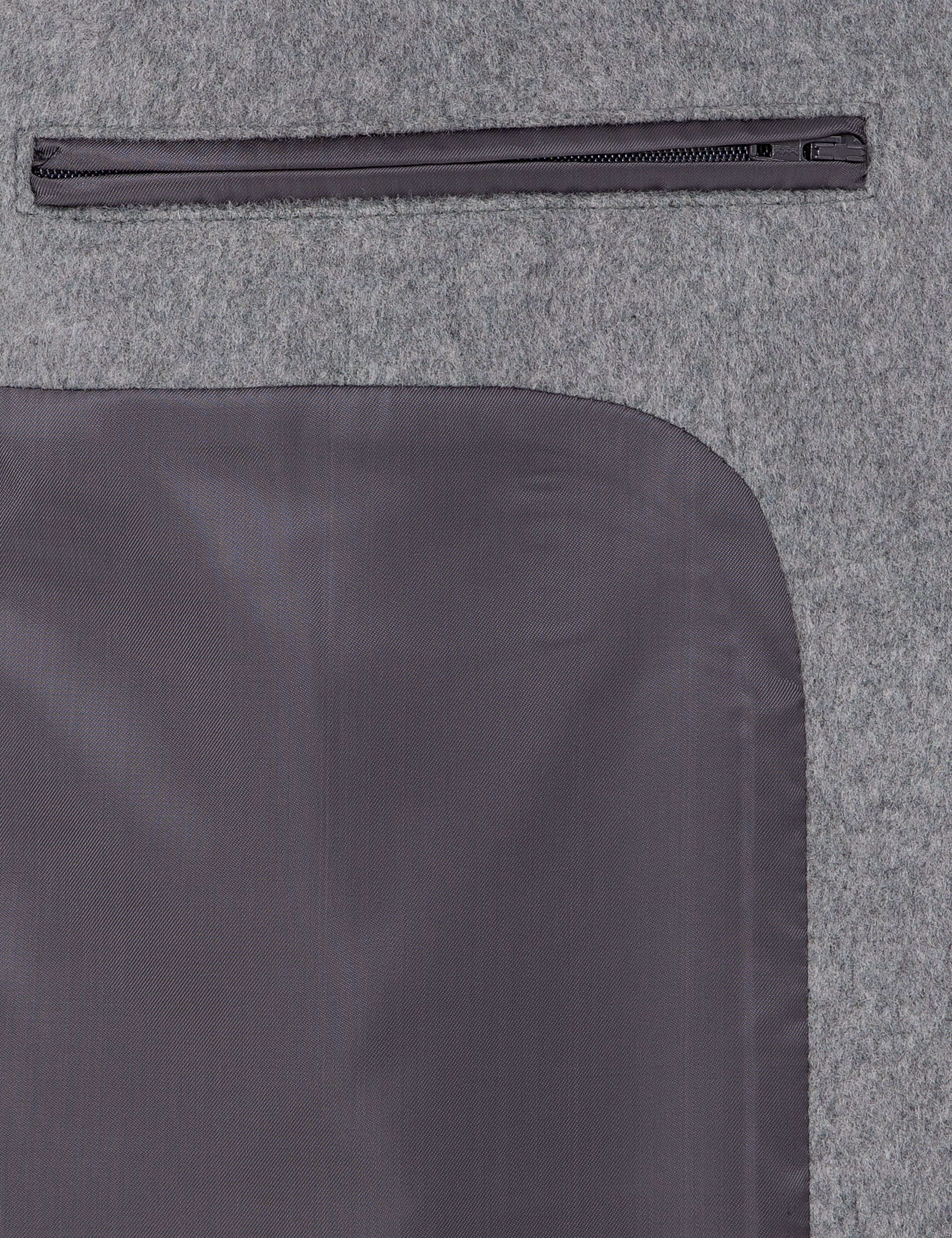 Açık Gri Ex. Slim Fit Kaşe Kaban - Image 6