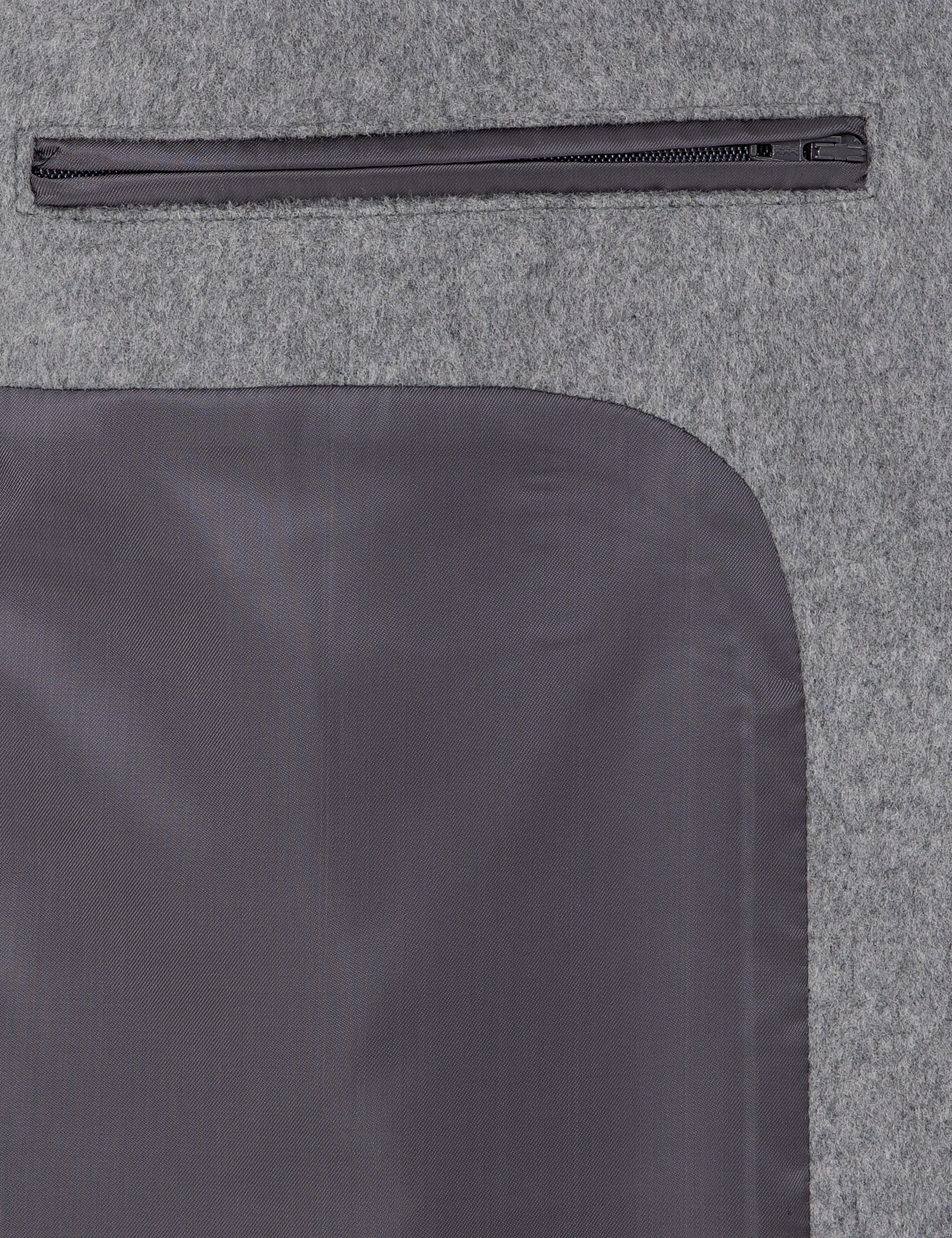 Açık Gri Ex. Slim Fit Kaşe Kaban