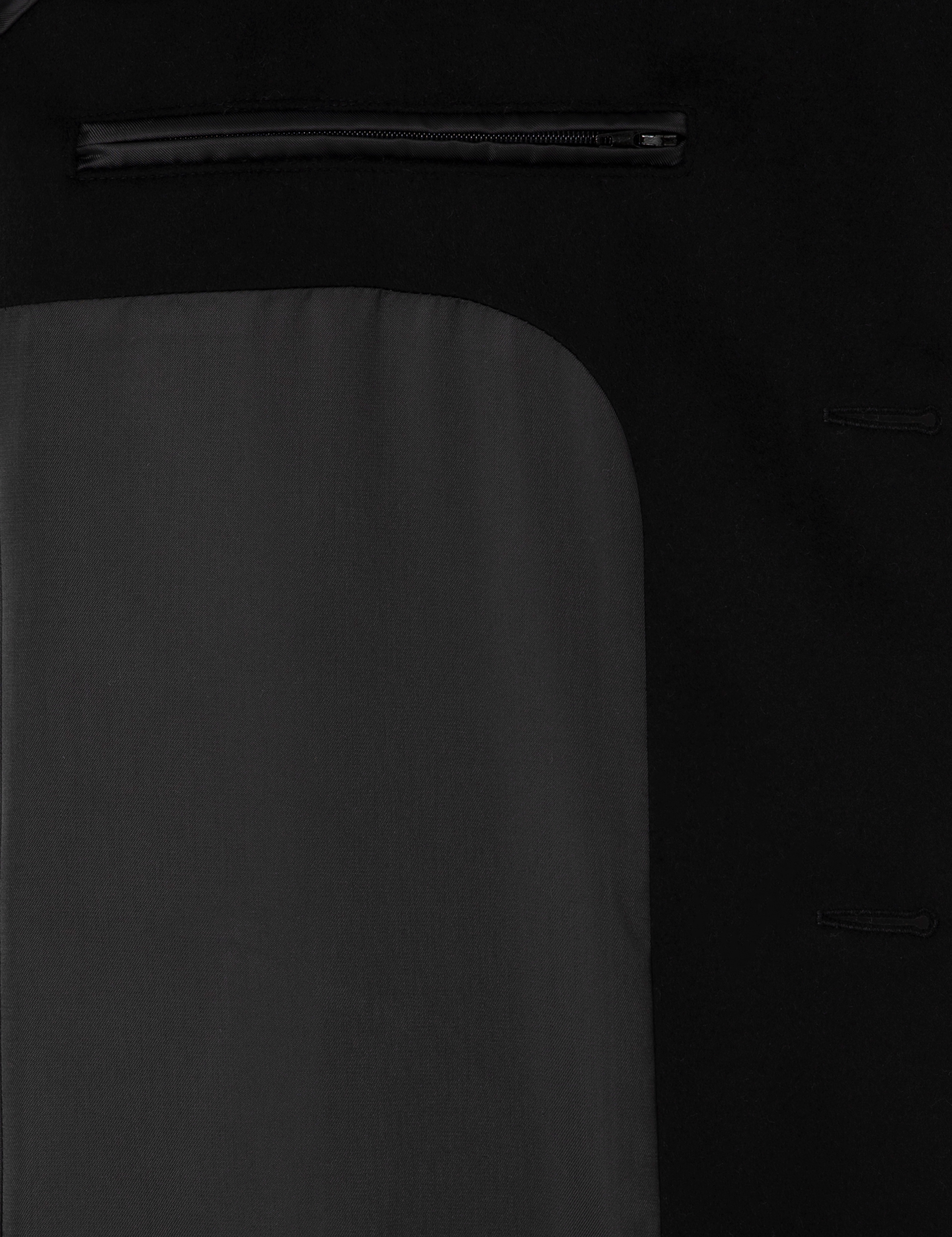 Siyah Ex. Slim Fit Kaşe Kaban - Image 6