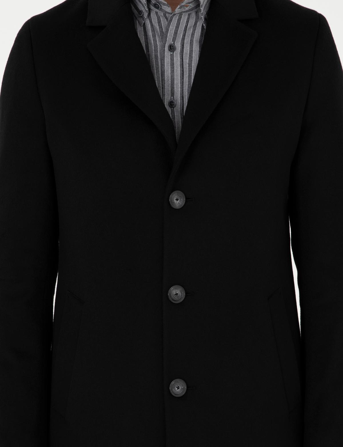 Siyah Ex. Slim Fit Kaşe Kaban - 50291017008