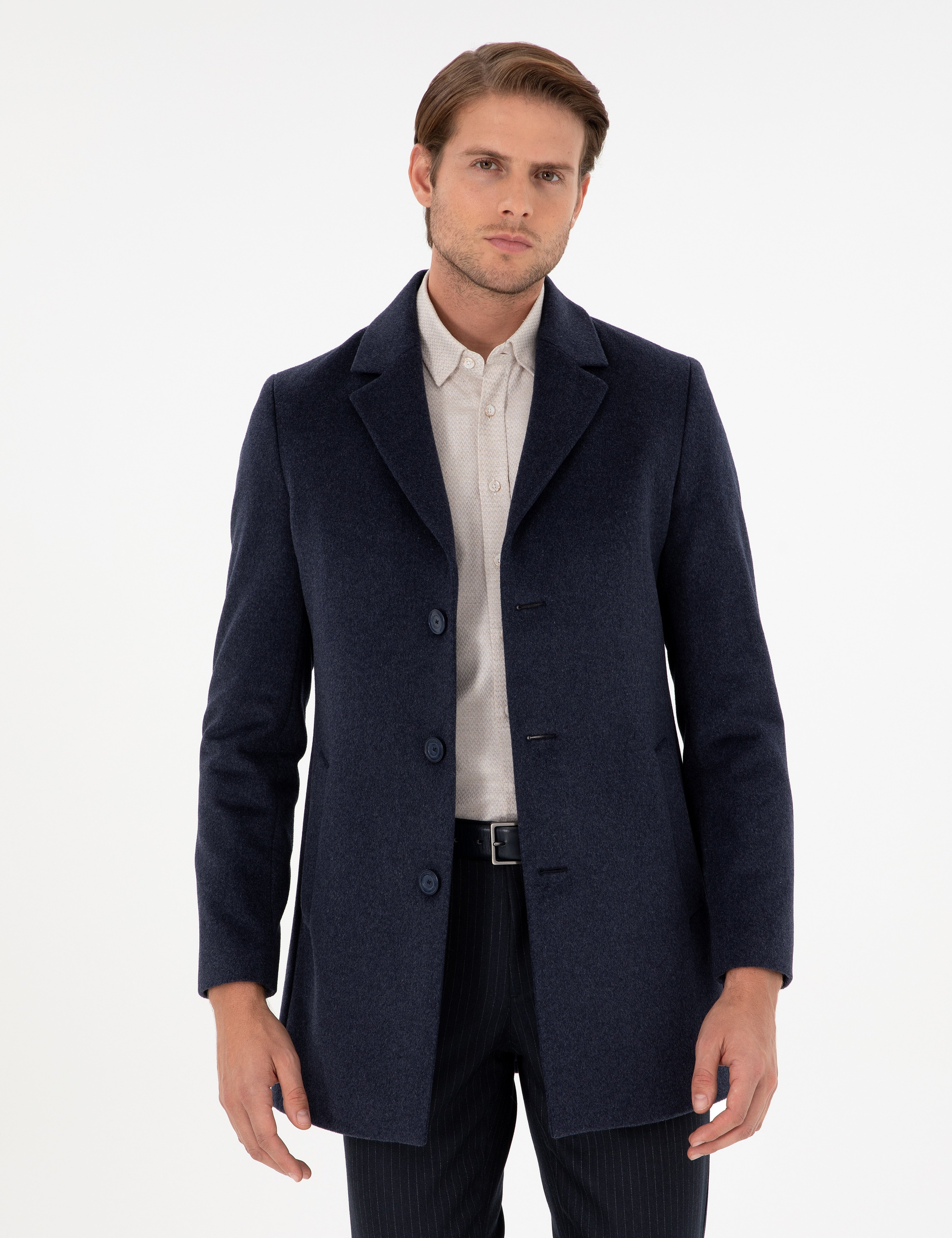 İndigo Ex. Slim Fit Kaşe Kaban - Image 1