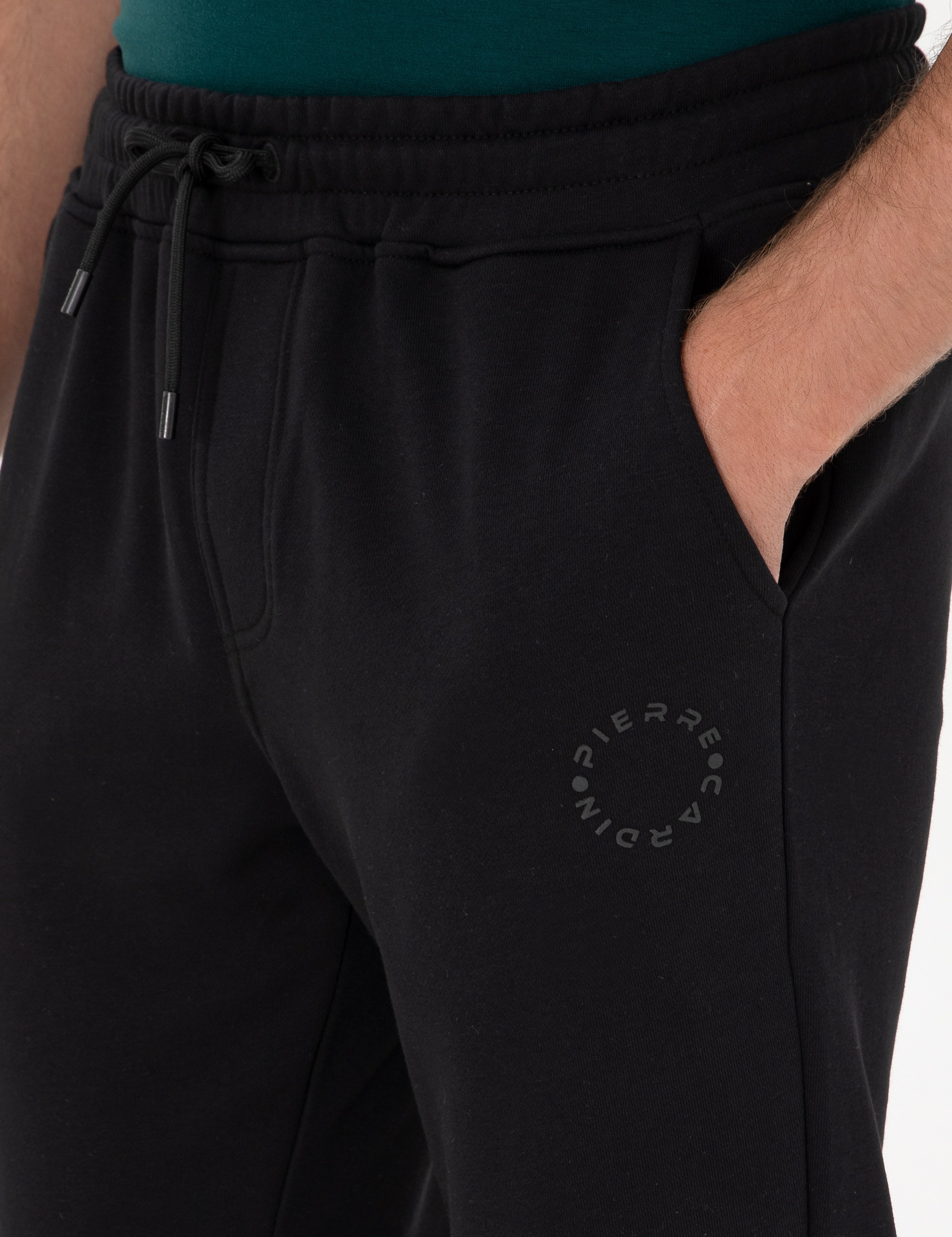 Siyah Slim Fit 3 İplik Düz Paça Eşofman Altı - Image 5