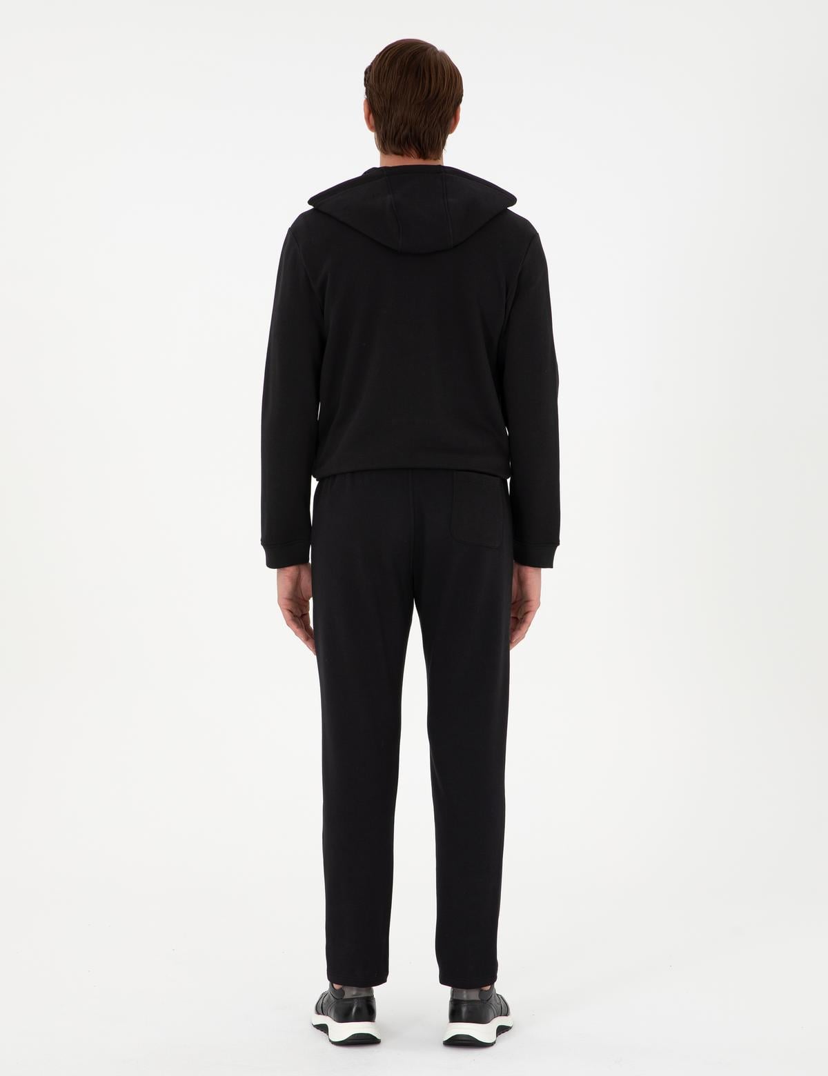 Siyah Slim Fit 3 İplik Düz Paça Eşofman Altı - 50299304001