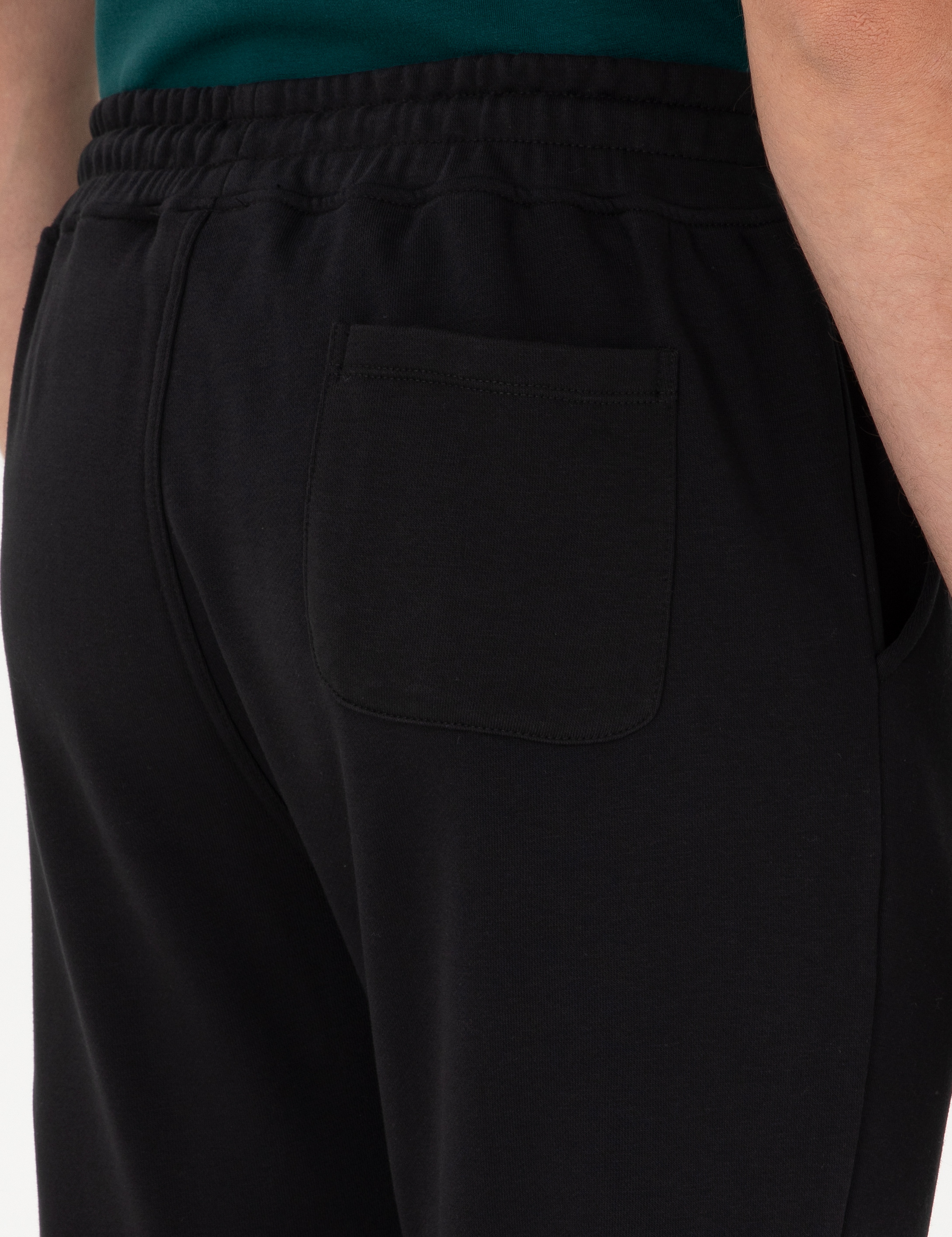 Siyah Slim Fit 3 İplik Düz Paça Eşofman Altı - Image 6