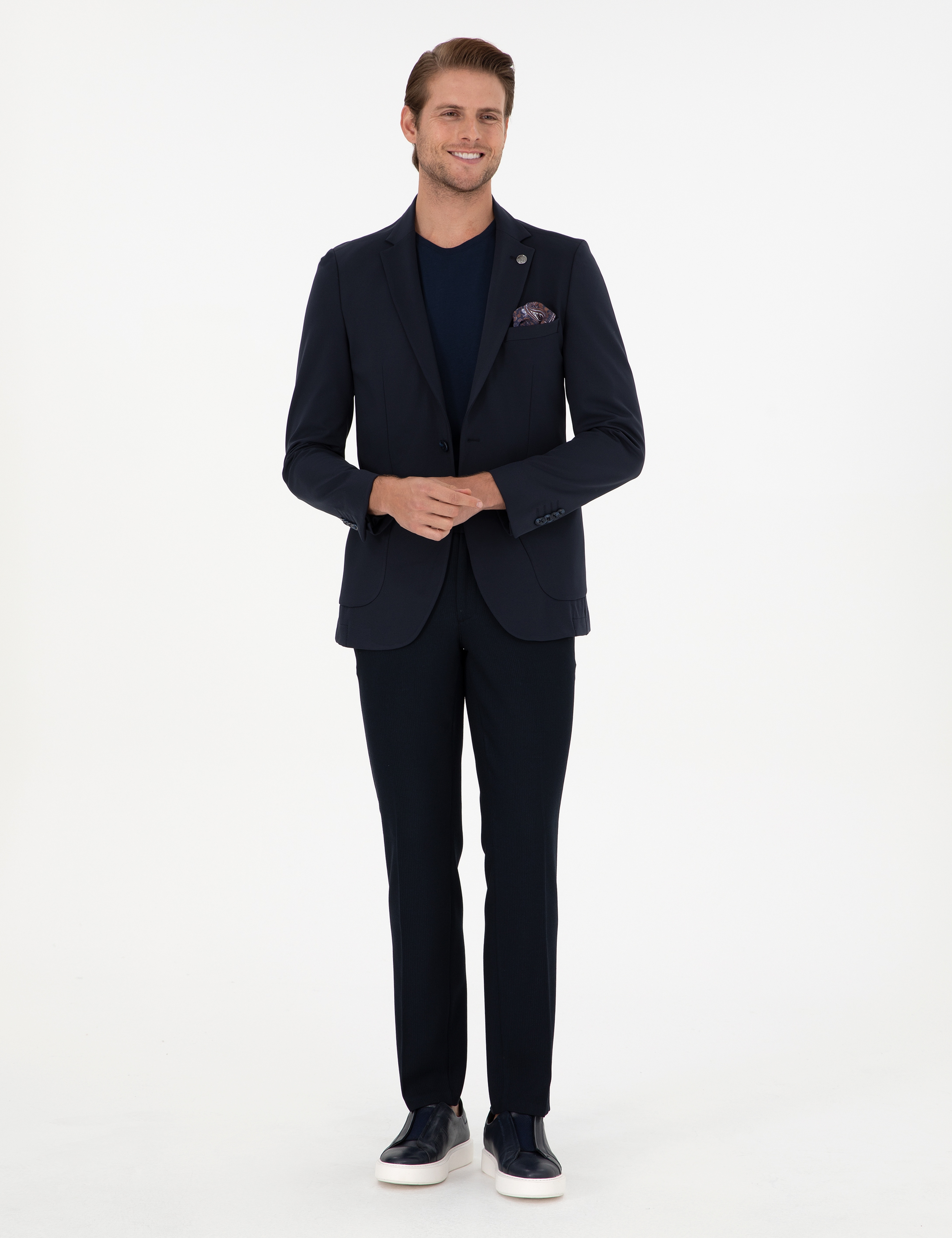 Lacivert Slim Fit Kumaş Pantolon - Image 1