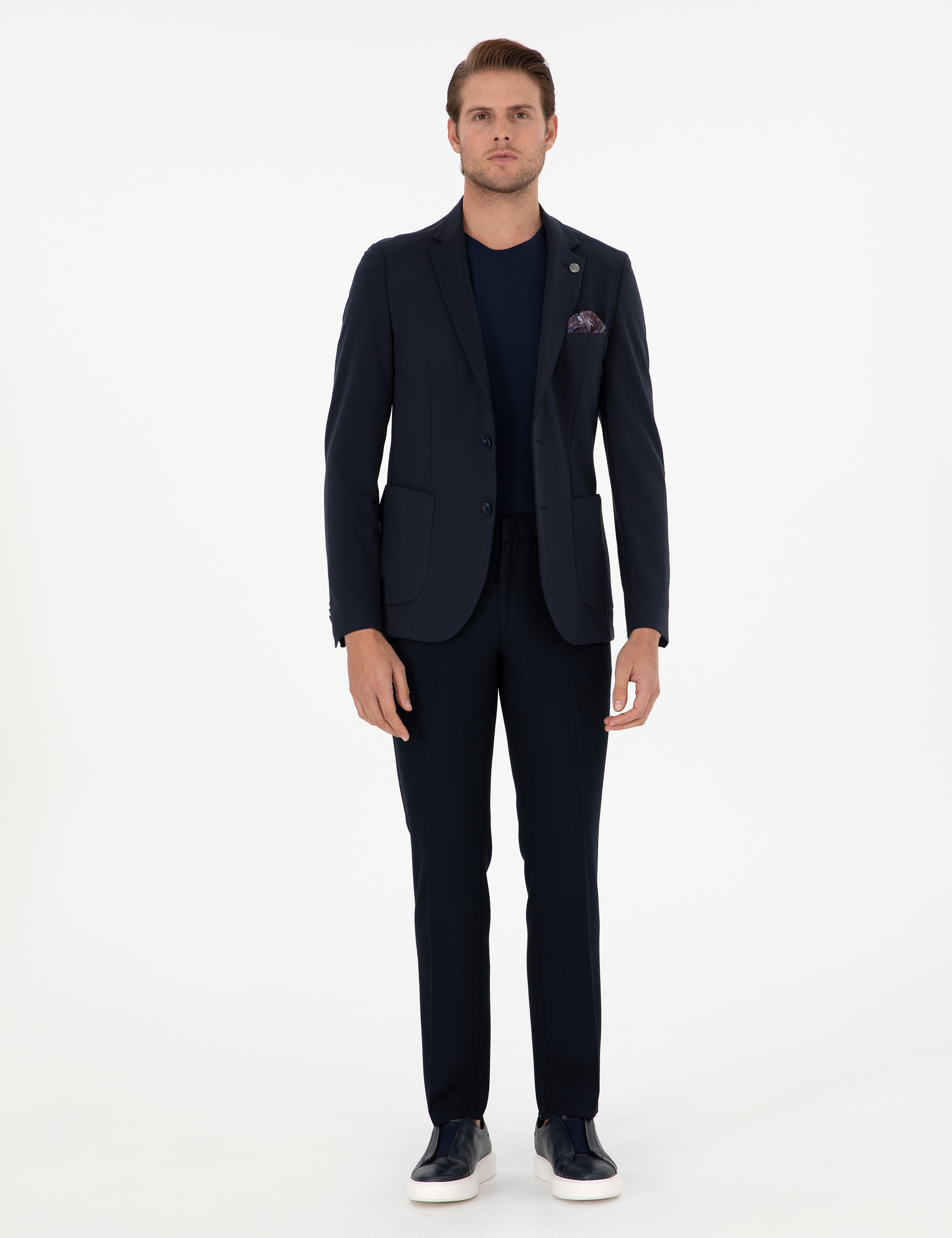 Lacivert Slim Fit Kumaş Pantolon - Image 3