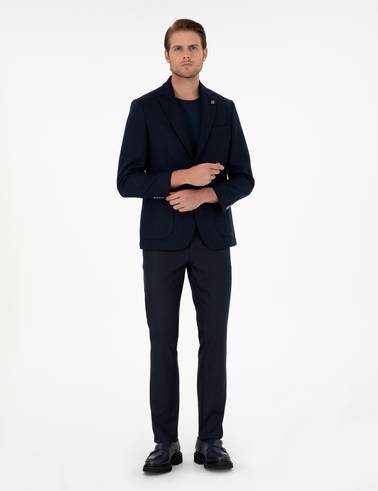 Lacivert Slim Fit Kumaş Pantolon