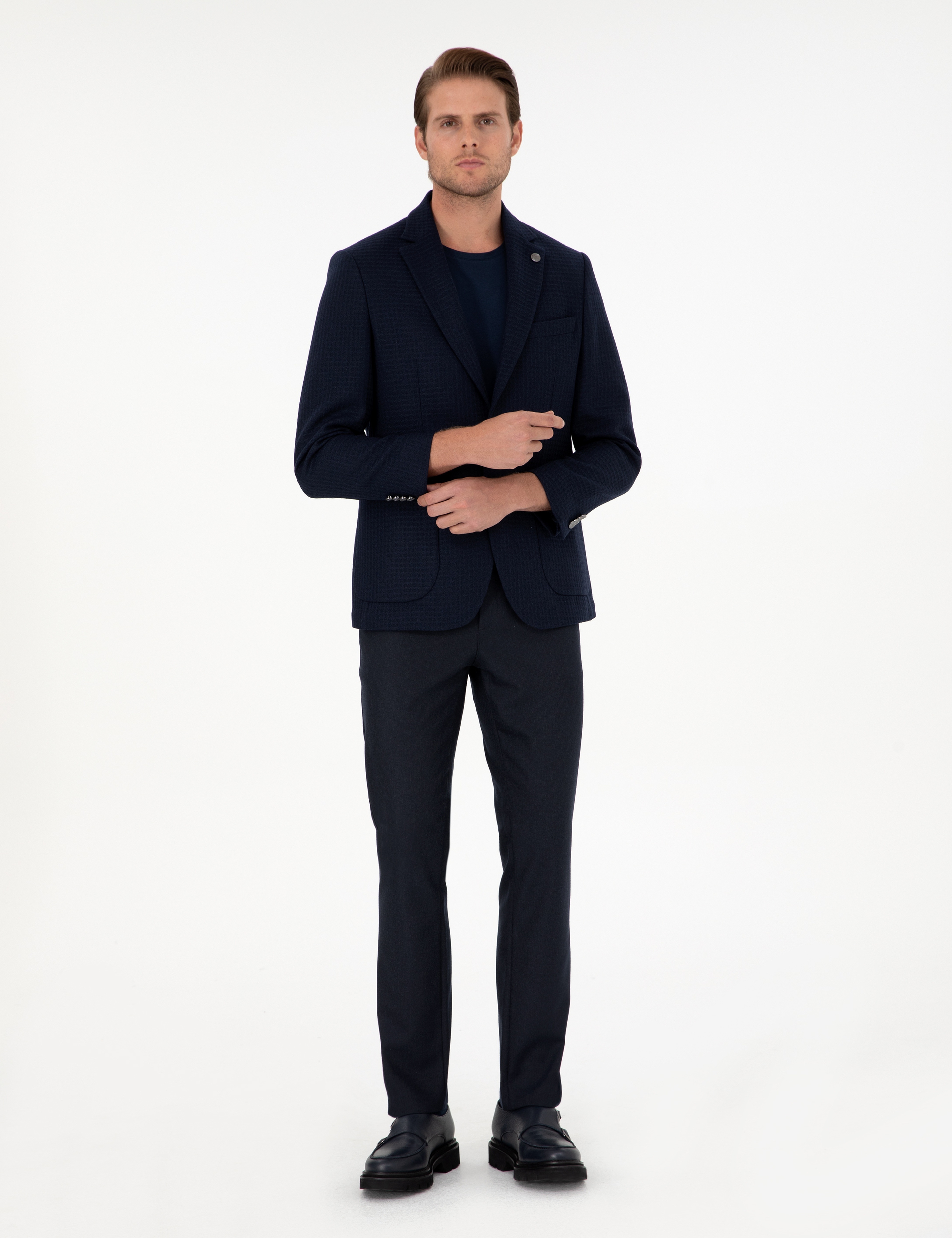 Lacivert Slim Fit Kumaş Pantolon - Image 3