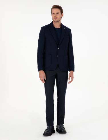 Lacivert Slim Fit Kumaş Pantolon