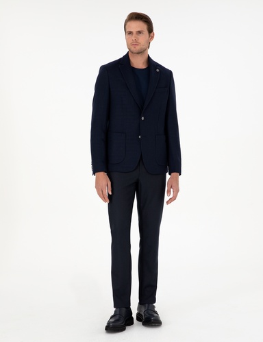 Lacivert Slim Fit Kumaş Pantolon