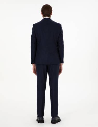 Lacivert Slim Fit Yün Takım Elbise