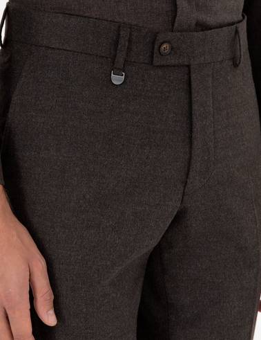 Kahverengi Slim Fit Kumaş Pantolon