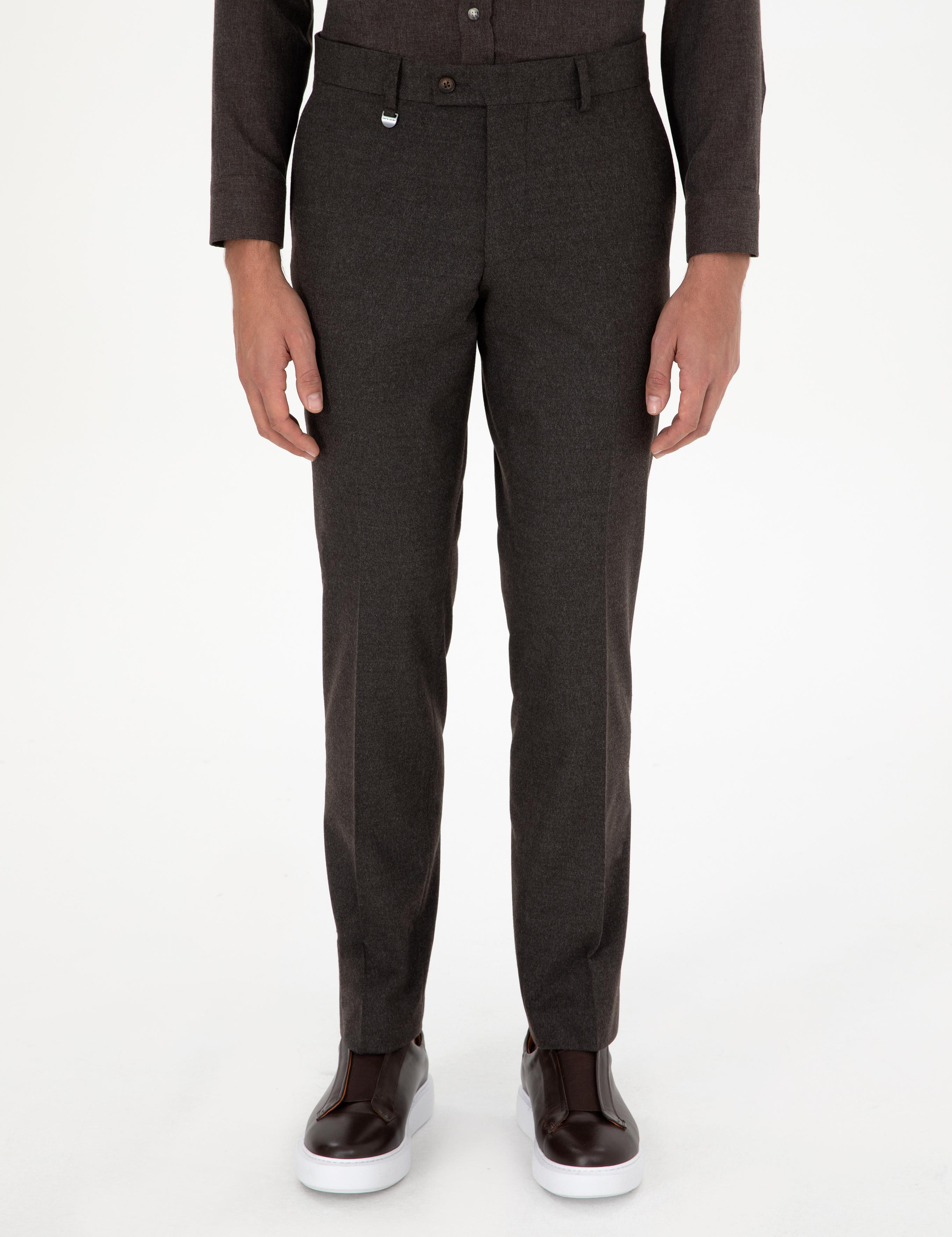 Kahverengi Slim Fit Kumaş Pantolon