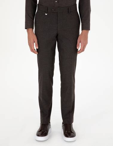 Kahverengi Slim Fit Kumaş Pantolon