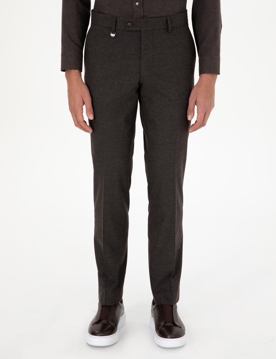 Kahverengi Slim Fit Kumaş Pantolon