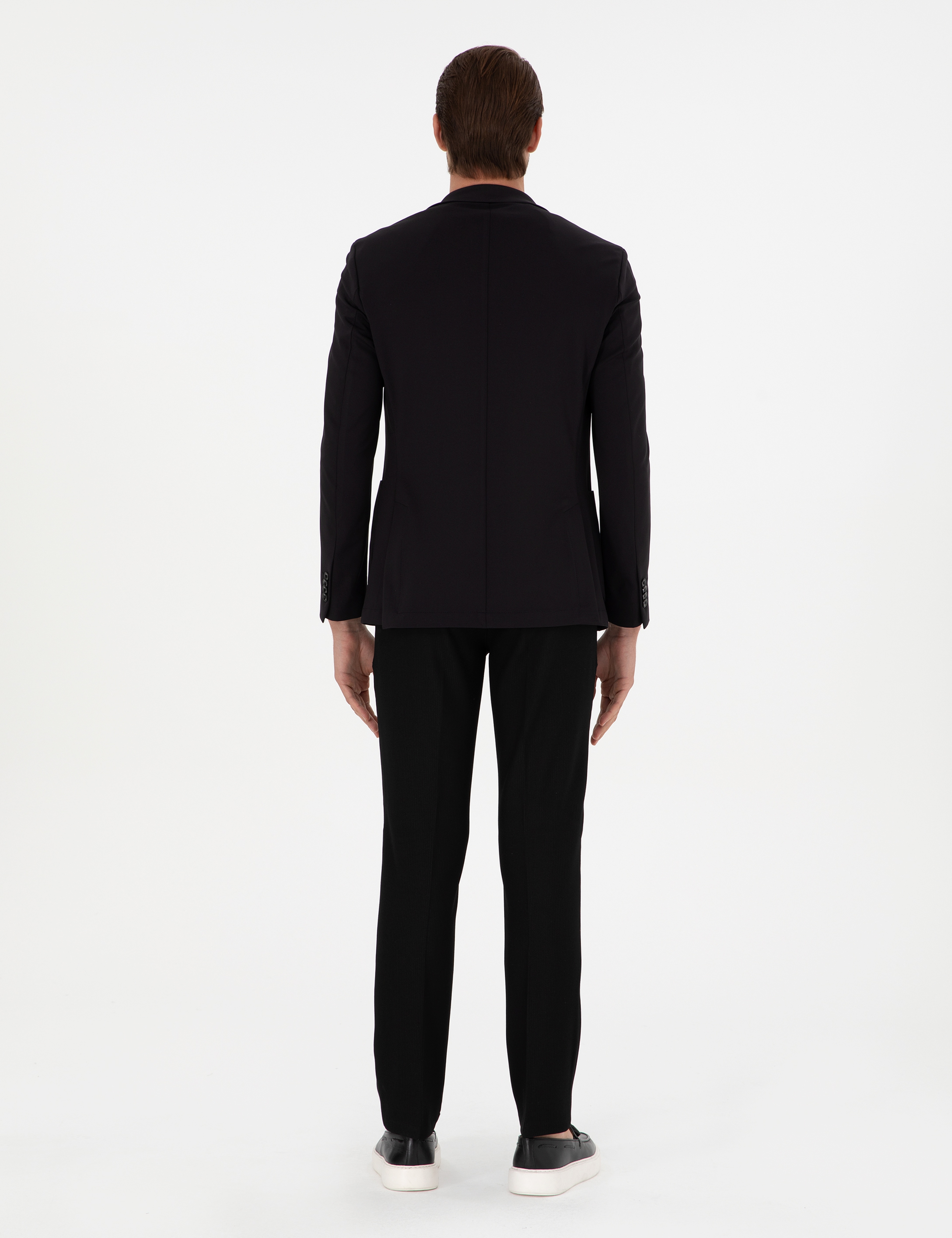 Siyah Slim Fit Kumaş Pantolon - Image 4