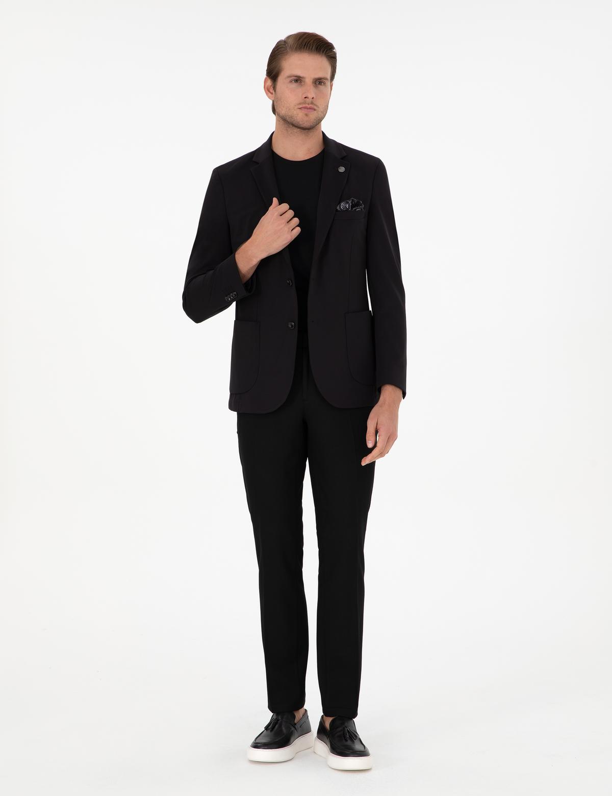 Siyah Slim Fit Kumaş Pantolon