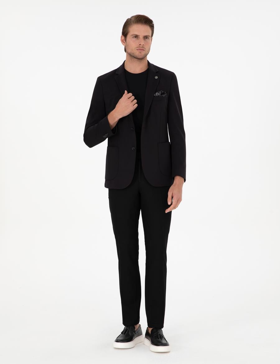 Siyah Slim Fit Kumaş Pantolon