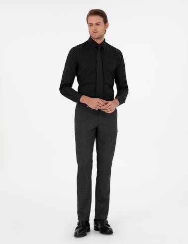 Antrasit Slim Fit Kumaş Pantolon