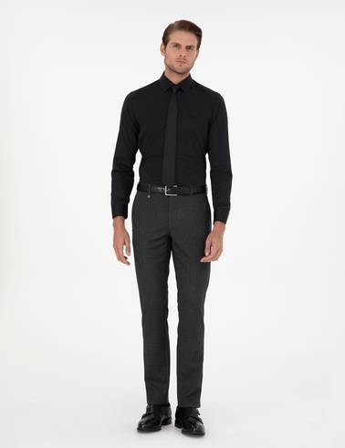 Antrasit Slim Fit Kumaş Pantolon